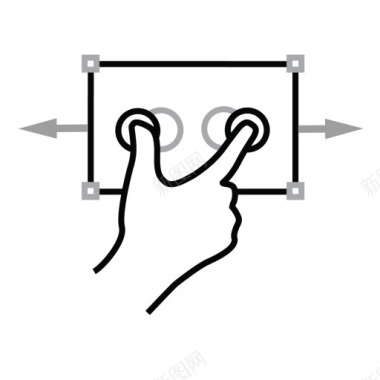 两个手指水平规模gestureworksicons图标图标