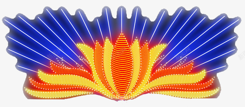莲花霓虹放射效果png免抠素材_新图网 https://ixintu.com 放射 炫目 莲花 霓虹 霓虹边框