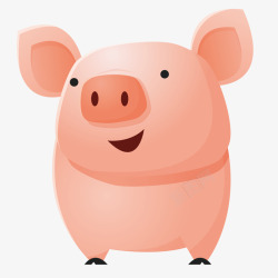 微笑的猪抬起头的小猪可爱卡通矢量图高清图片