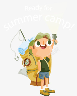 露营的人夏天准备露营的孩子矢量图高清图片