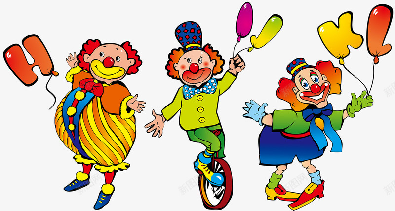 卡通小丑png免抠素材_新图网 https://ixintu.com 卡通 可爱 孩子 小丑 搞怪 搞笑 气球 表演 魔术