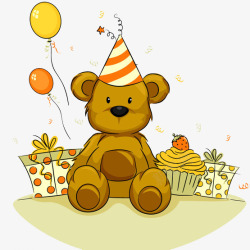 扎气球小熊的生日收获高清图片