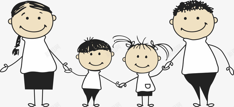 我们在一起png免抠素材_新图网 https://ixintu.com 卡通人物 在一起 家人 幸福家庭