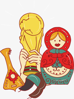 俄罗斯世界杯奖杯矢量图素材
