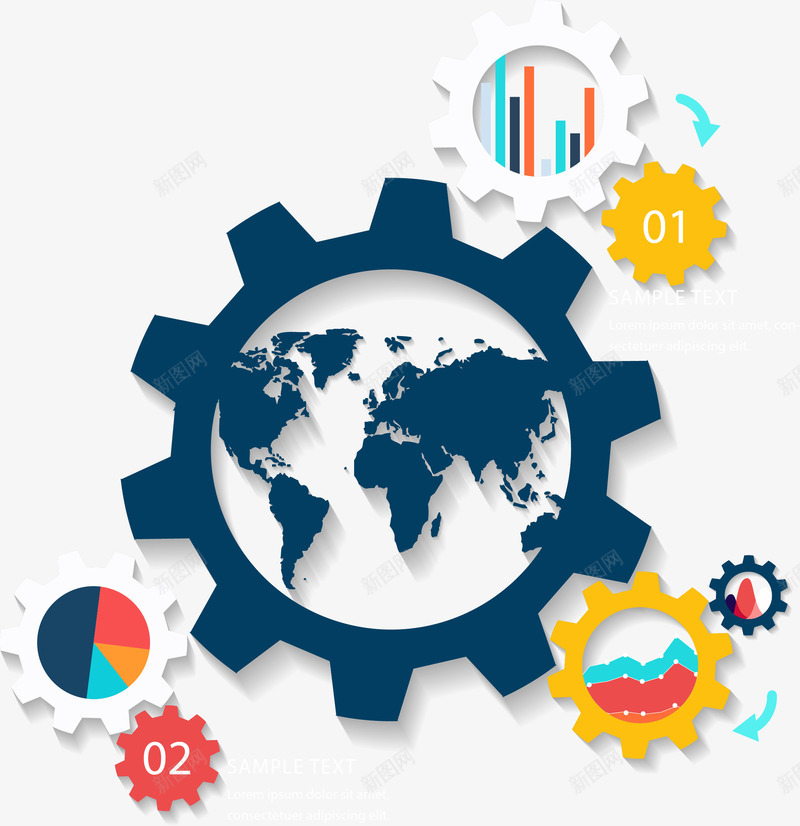 手绘齿轮矢量图ai免抠素材_新图网 https://ixintu.com PPT 手绘 齿轮 矢量图