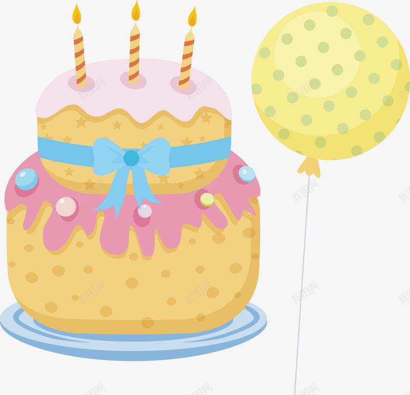 手绘卡通蛋糕气球矢量图ai免抠素材_新图网 https://ixintu.com 儿童蛋糕 卡通 可爱蛋糕 彩带 手绘 气球 生日蛋糕 蛋糕 蜡烛 矢量图