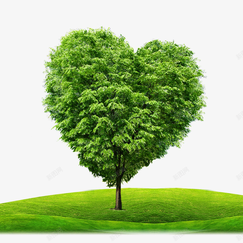 绿地上的心形树png免抠素材_新图网 https://ixintu.com 心形大树 环保 生态 草坪