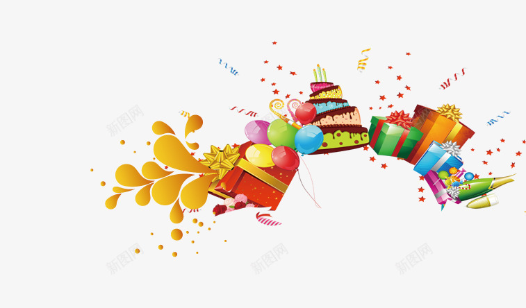 生日漂浮psd免抠素材_新图网 https://ixintu.com 生日漂浮素材