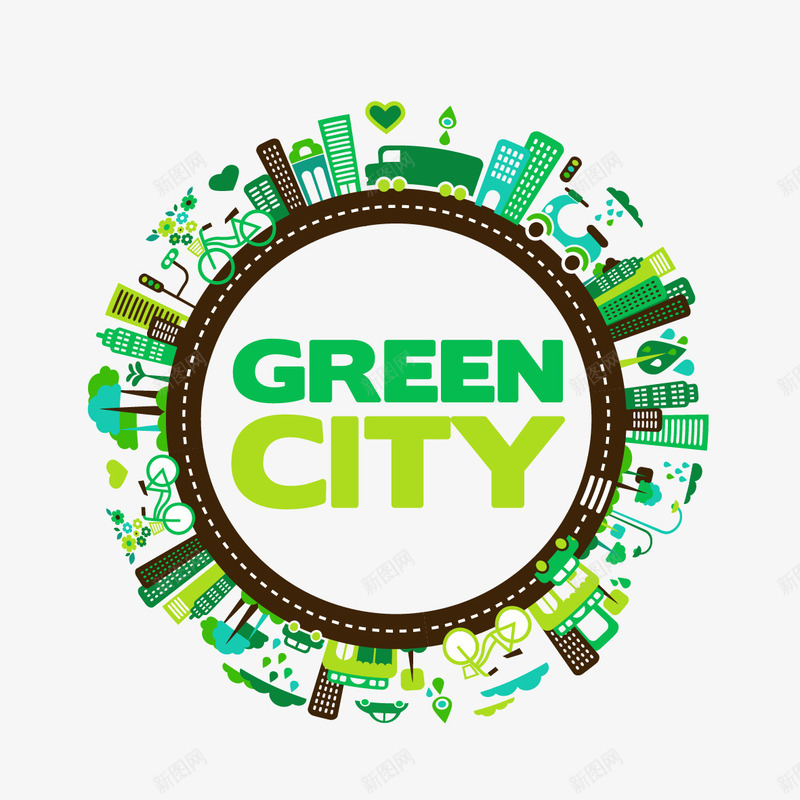 绿色建筑装饰图案png免抠素材_新图网 https://ixintu.com 绿色家园 绿色建筑 绿色环保
