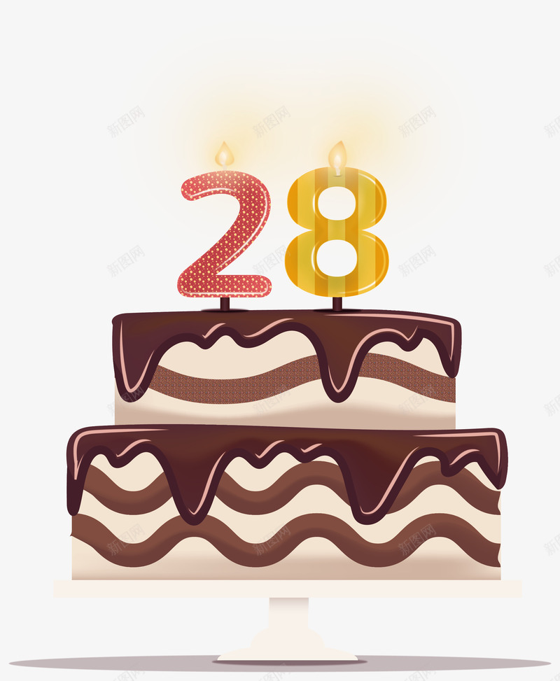 28岁生日蛋糕矢量图ai免抠素材_新图网 https://ixintu.com 28岁 28岁生日蛋糕 巧克力酱 生日蛋糕 矢量png 蛋糕 矢量图