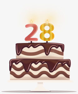 28生日28岁生日蛋糕矢量图高清图片