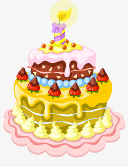 插着蜡烛的蛋糕生日蛋糕蜡烛生日祝福高清图片