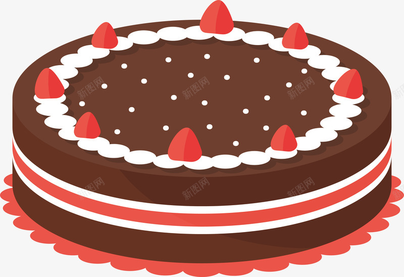 圆形巧克力蛋糕png免抠素材_新图网 https://ixintu.com 巧克力蛋糕 提拉米苏 生日蛋糕 矢量png 草莓装饰蛋糕 蛋糕