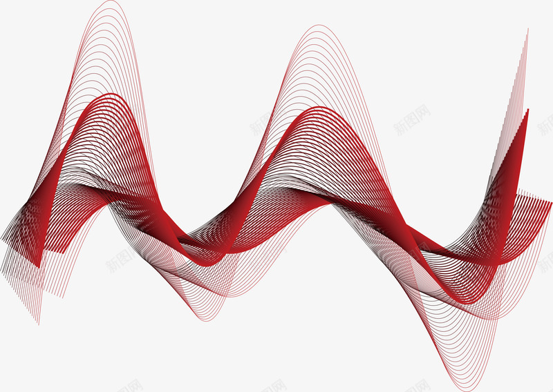 酒红色科技线条png免抠素材_新图网 https://ixintu.com 矢量png 科技波纹 科技线条 红色线条 线性线条 酒红色线条