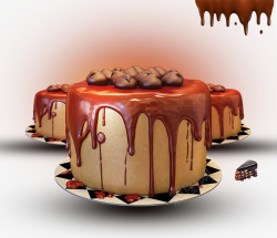 立体甜点立体巧克力豆甜点蛋糕装饰高清图片