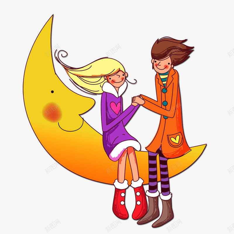 月亮元素png免抠素材_新图网 https://ixintu.com png 元素 卡通 恋人 月牙 那些年我们在一起