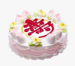 粉色的寿桃生日蛋糕高清图片