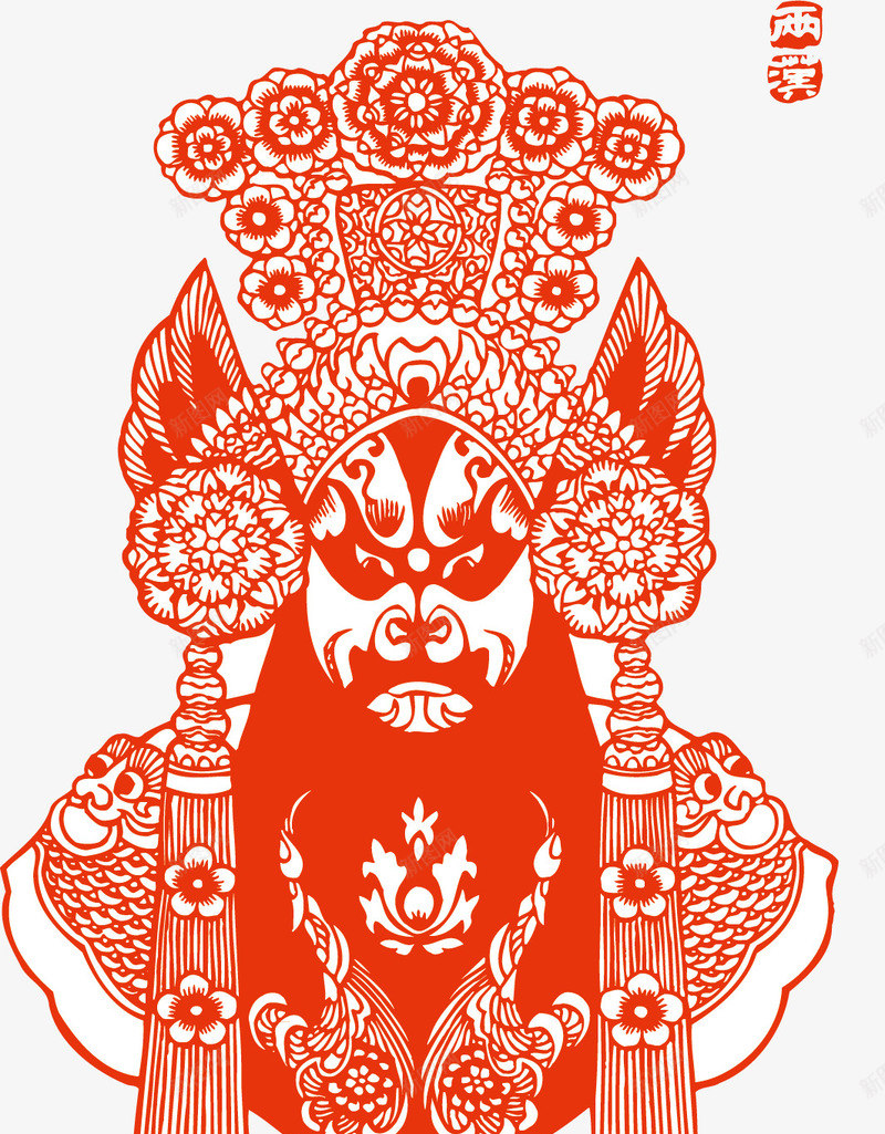 脸谱矢量图ai免抠素材_新图网 https://ixintu.com 剪纸 剪纸脸谱 脸谱 矢量图