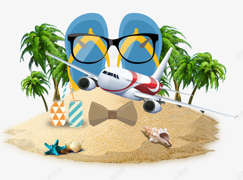 夏日沙滩png免抠素材_新图网 https://ixintu.com 冲浪 夏天 大海 旅游 暑期旅行 沙滩 玩耍 避暑游
