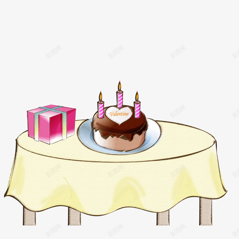 桌子上的生日蛋糕和礼物png免抠素材_新图网 https://ixintu.com 生日 生日礼物 生日蛋糕 礼物 蛋糕
