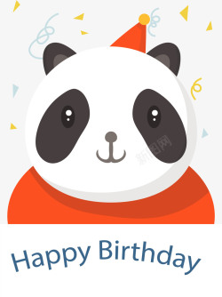 可爱卡通大熊猫生日卡素材