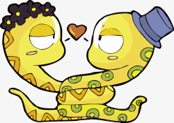 情侣蛇黄色情侣蛇矢量图高清图片