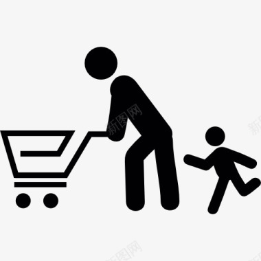 父亲和儿子购物图标图标
