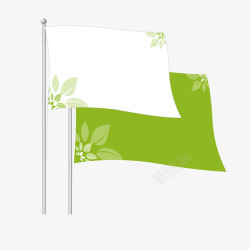 绿色白色企业旗帜矢量图素材