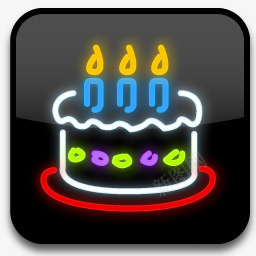 生日蛋糕卡通霓虹灯风格图标透明png_新图网 https://ixintu.com 卡通 图标 生日 蛋糕 透明 霓虹灯 风格