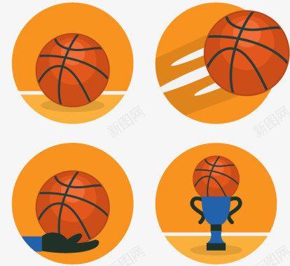 4款篮球图标图标