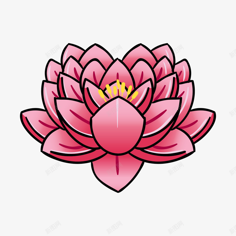 粉色的莲花png免抠素材_新图网 https://ixintu.com png图形 png装饰 手绘 粉色 莲花 装饰