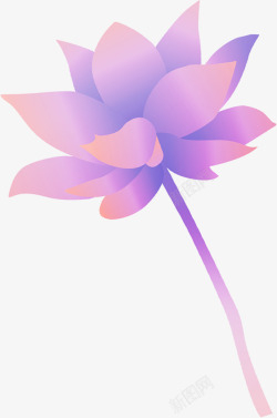 手绘紫色时尚莲花素材