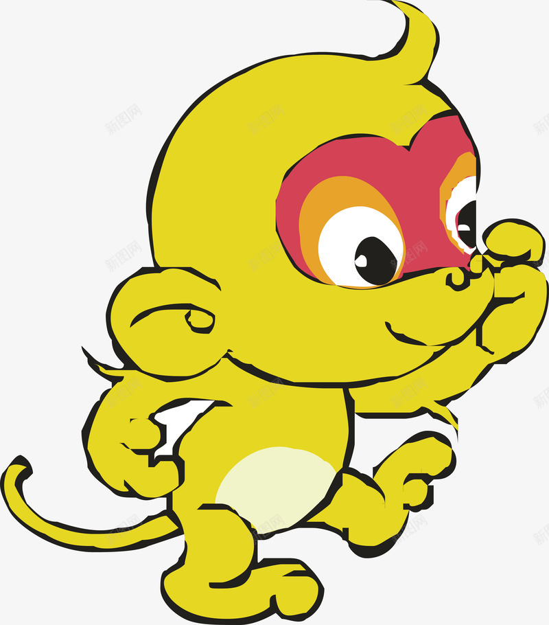 黄色猴子png免抠素材_新图网 https://ixintu.com 创意12生肖 创意十二生肖 十二生肖 十二生肖剪纸 十二生肖卡通 十二生肖矢量 猴子 黄色