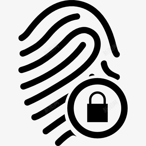 指纹安全图标png_新图网 https://ixintu.com 安全 担保 指纹 迹象 锁