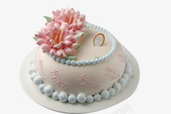 粉色雕花玫瑰蛋糕高清图片