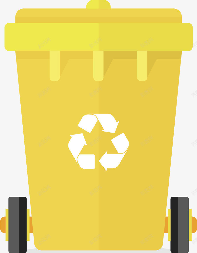 黄色垃圾箱png免抠素材_新图网 https://ixintu.com 垃圾箱 垃圾箱标志 垃圾箱标签 标志 环保垃圾箱 环境保护 黄色