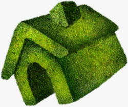绿色树叶房屋环保装饰素材