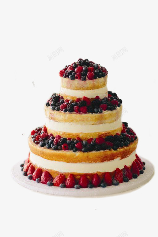 草莓桑椹奶油蛋糕png免抠素材_新图网 https://ixintu.com 婚庆 婚礼 水果蛋糕 甜品 生日 礼物 美食