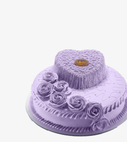 紫色唯美生日蛋糕素材