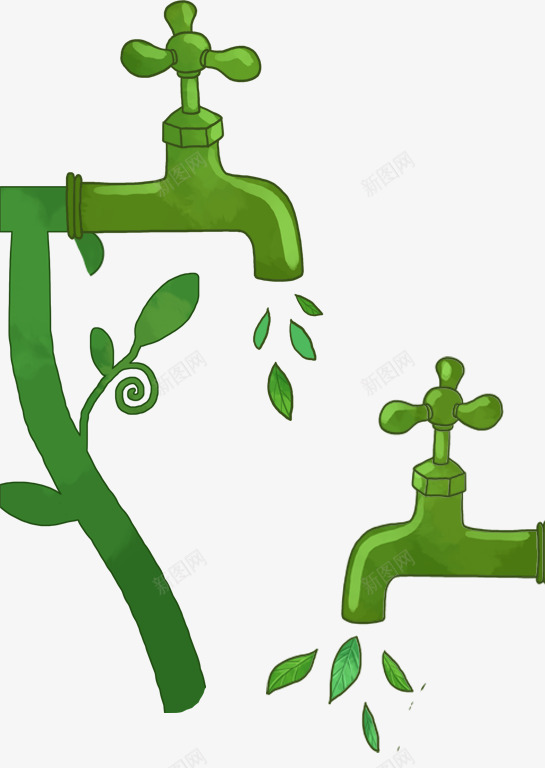 节水环保海报png免抠素材_新图网 https://ixintu.com 公益 环保 绿色 节水 节水环保海报设计 节能