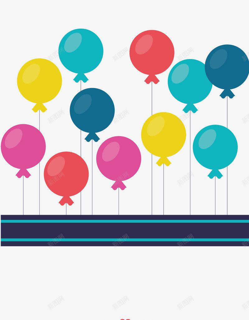 生日派对气球png免抠素材_新图网 https://ixintu.com 彩色气球 手绘气球 漂浮气球 生日装饰 背景装饰