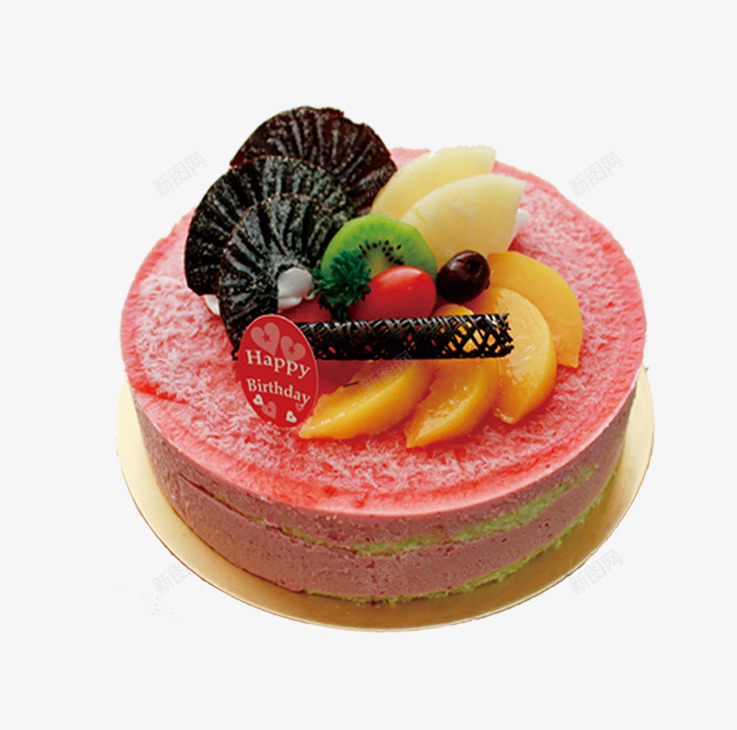 粉色的生日蛋糕png免抠素材_新图网 https://ixintu.com 水果 生日蛋糕 粉色的生日蛋糕