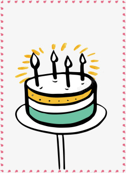 生日蛋糕边框粉色边框蛋糕海报矢量图高清图片