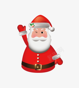 向我们招手的圣诞老人png免抠素材_新图网 https://ixintu.com 和蔼的圣诞老人 圣诞快乐 圣诞节 开心 招手 白胡子老爷爷 眨眼 红色