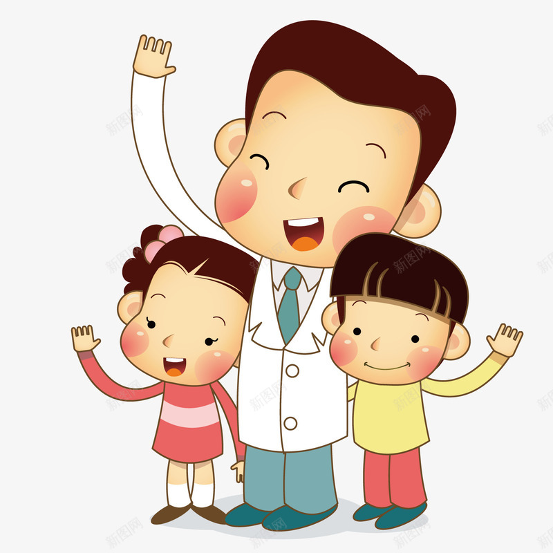 和医生一起招手的孩子png免抠素材_新图网 https://ixintu.com 一起 医生 孩子 招手