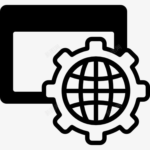 世界浏览器设置符号图标png_新图网 https://ixintu.com SEO全 圆形 浏览器 界面 设置 象征世界 齿轮