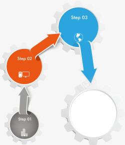齿轮和彩色箭头信息素材