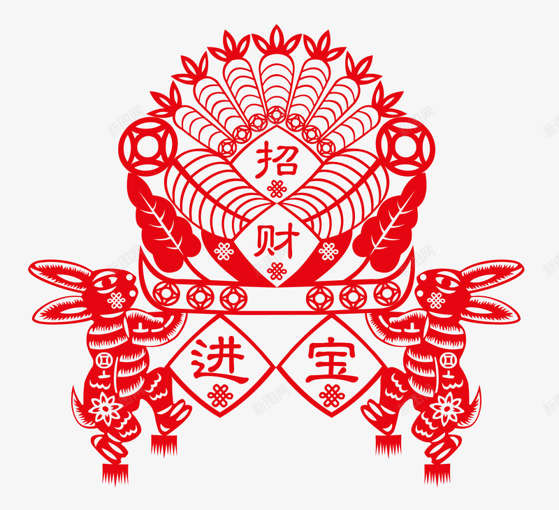 窗纸剪纸png免抠素材_新图网 https://ixintu.com 中国风 传统花纹 古典 古典花纹 花边 边框 边角