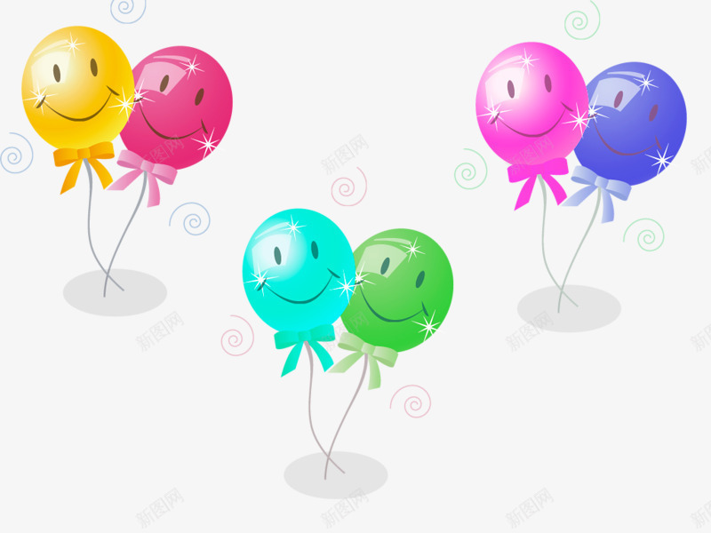 笑脸娃娃气球png免抠素材_新图网 https://ixintu.com 儿童 卡通 气球 生日 节日