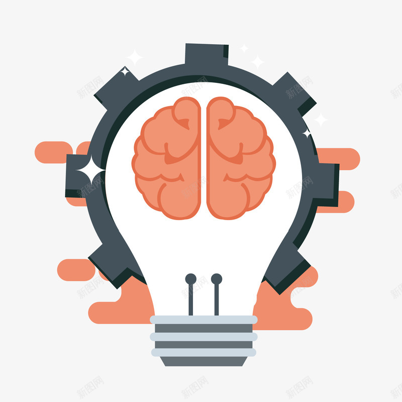 灰色扁平化圆形齿轮灵感元素矢量图ai免抠素材_新图网 https://ixintu.com 大脑 思索 想法 扁平化 灰色 灵感 齿轮 矢量图